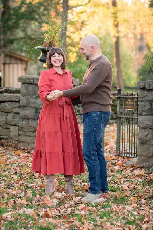Couple in Leaves 